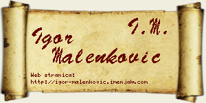 Igor Malenković vizit kartica